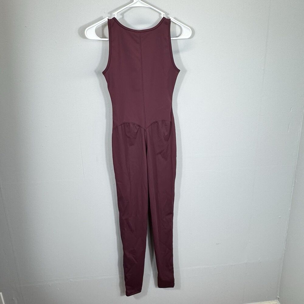 She’s Waisted Women Shape Wear Jumpsuit XS Maroon Nylon Spandex Body Shaper Shes - Picture 7 of 10